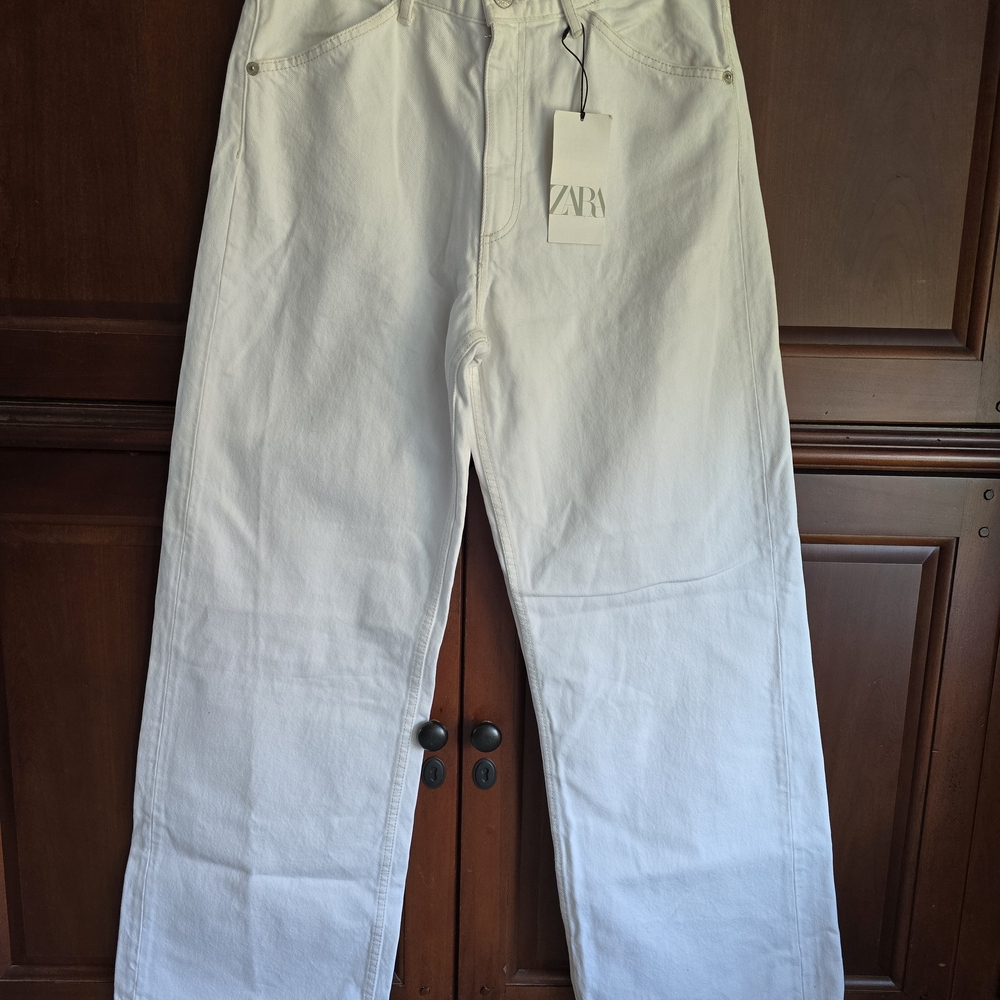 White Wide-Leg Jeans